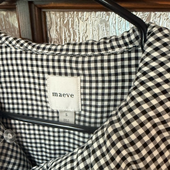 Anthropologie Black and White Gingham Puffer Jacket - Picture 2 of 5